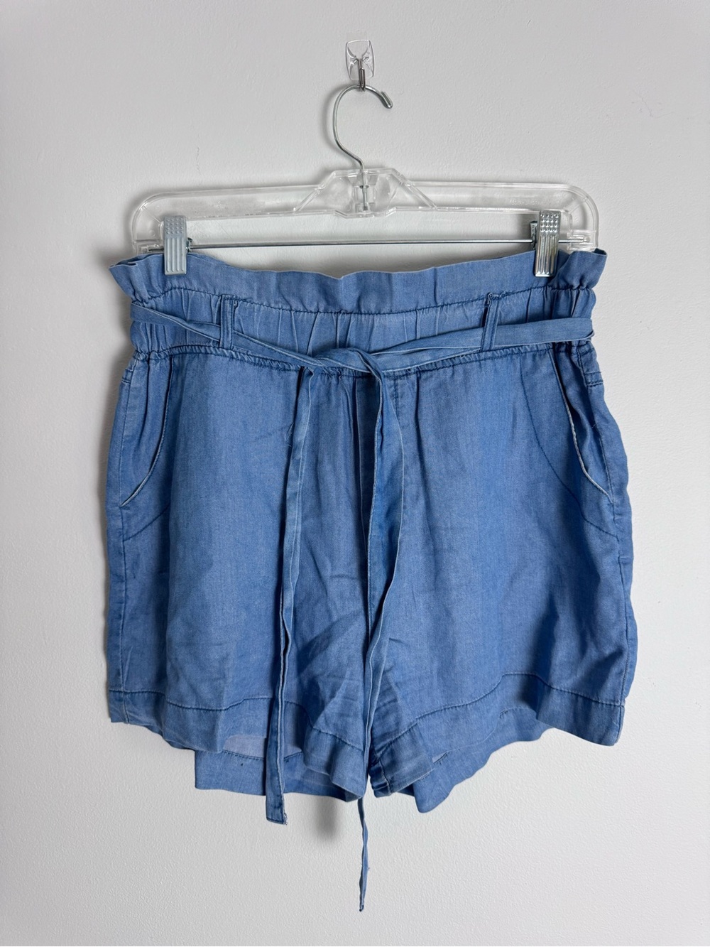 Thread & Supply light Blue Paperbag Waist Women's Shorts with Tie M